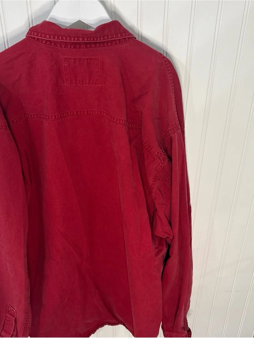 Levi's Red Cotton Button-Up Shirt Jacket Vintage - Picture 5 of 10